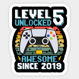 Level 5 Unlocked Awesome Since 2019 Sticker